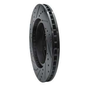 Chrysler 300 Brake Rotor (1) - Front Right - R1 Concepts - Drilled & Slotted - Black - `05-`23